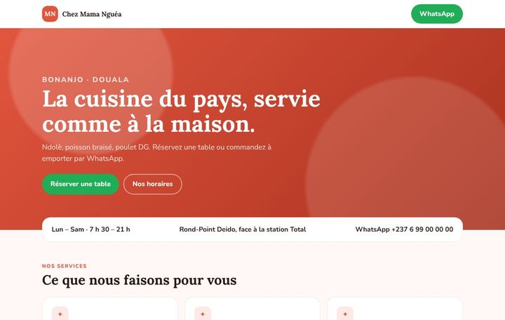 Style Chaleureux : restaurant, tons corail, photo en fond